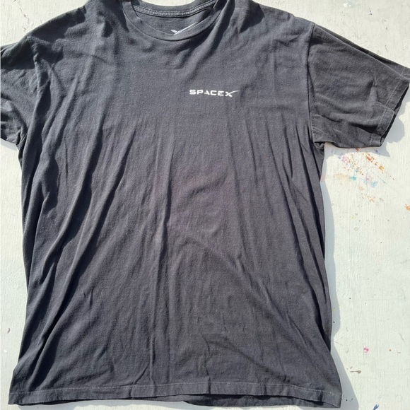 Men's SpaceX T-Shirt Black Falcon Heavy Spell-Out XL Crew Space Elon Musk Tesla - Picture 6 of 9